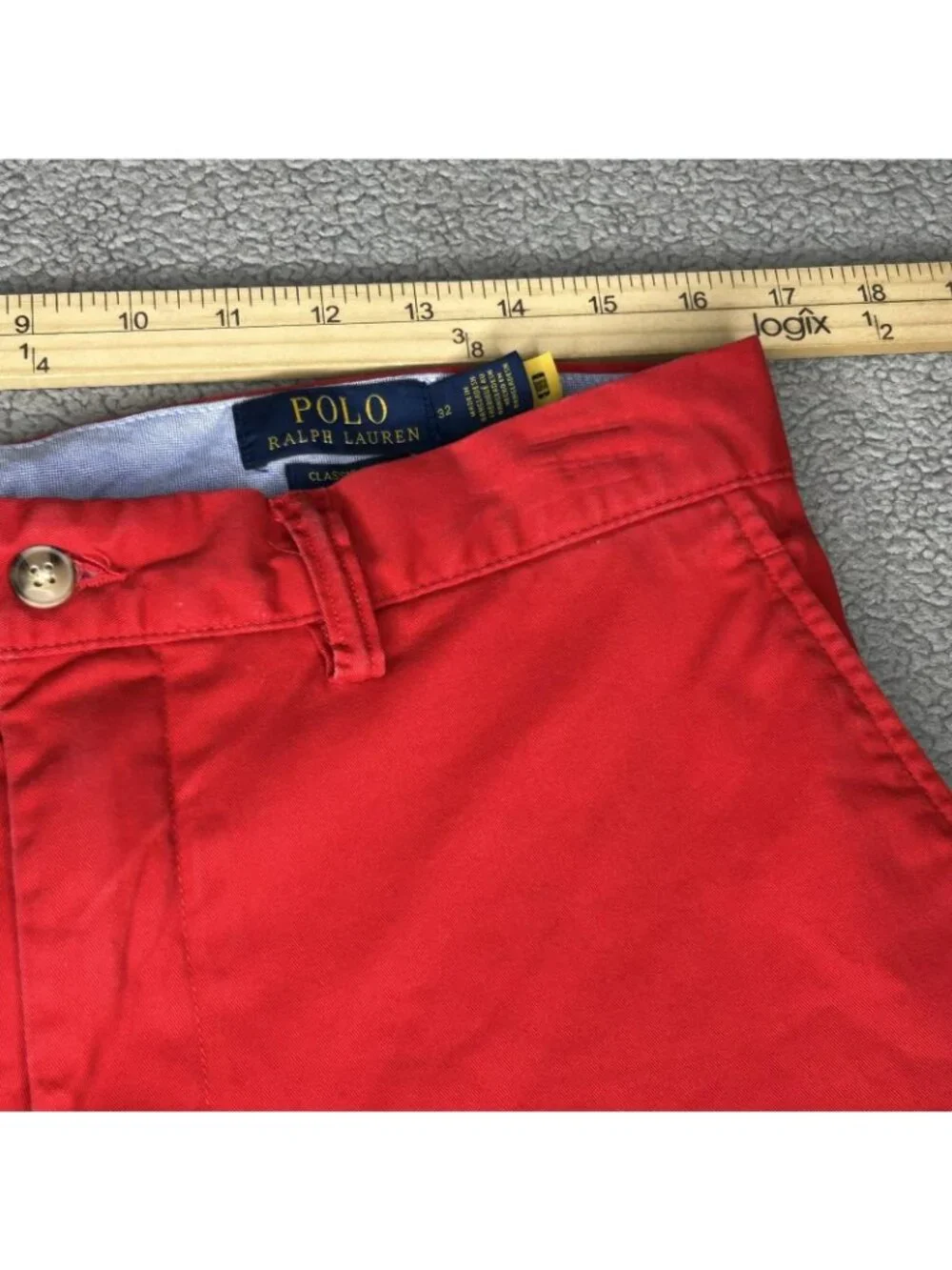 Polo Ralph Lauren Shorts Mens 32 Red Chino Classic Pony Logo Stretch 6 Inseam - Picture 7 of 10